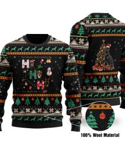 Doberman Christmas Full Printed Christmas Wool Sweater
