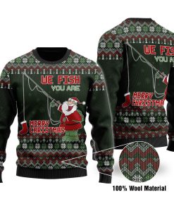 Fishing Love 3D Printed 100% Wool Material Christmas Sweater