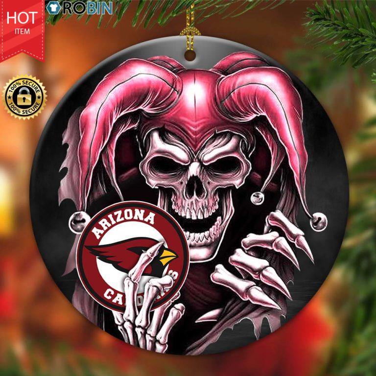 Arizona Cardinals Ornament NFL Skull Joker