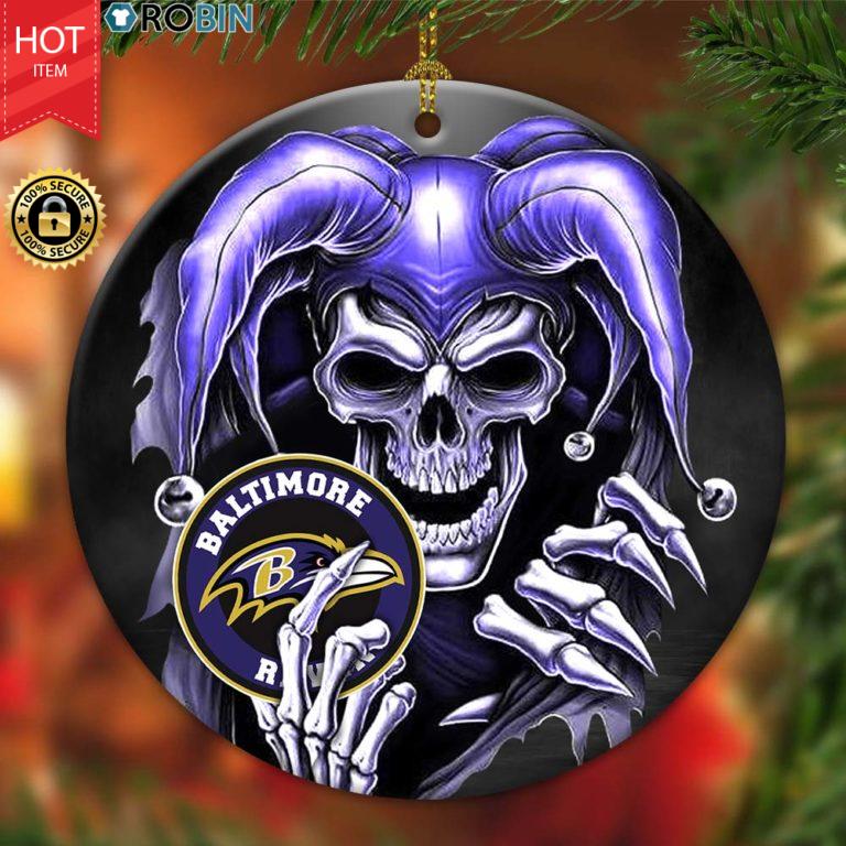 Baltimore Ravens Ornament NFL Skull Joker