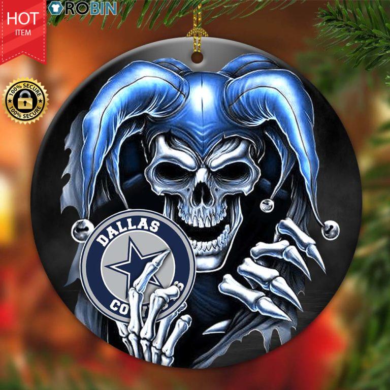 Dallas Cowboy Ornament NFL Skull Joker