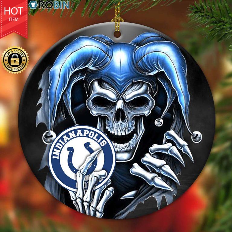 Indianapolis Colts Ornament NFL Skull Joker