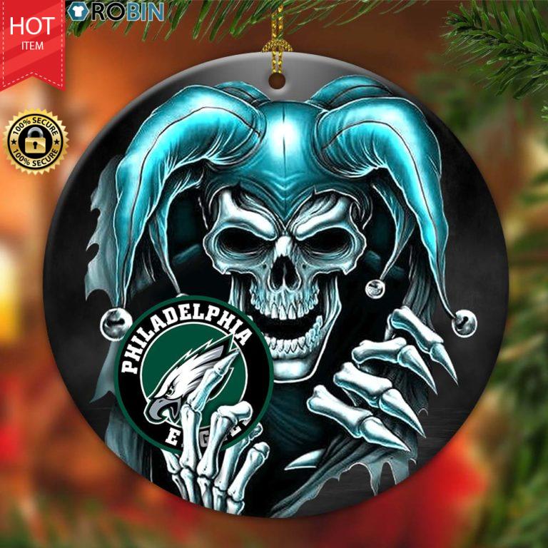 Philadelphia Eagles Ornament NFL Skull Joker