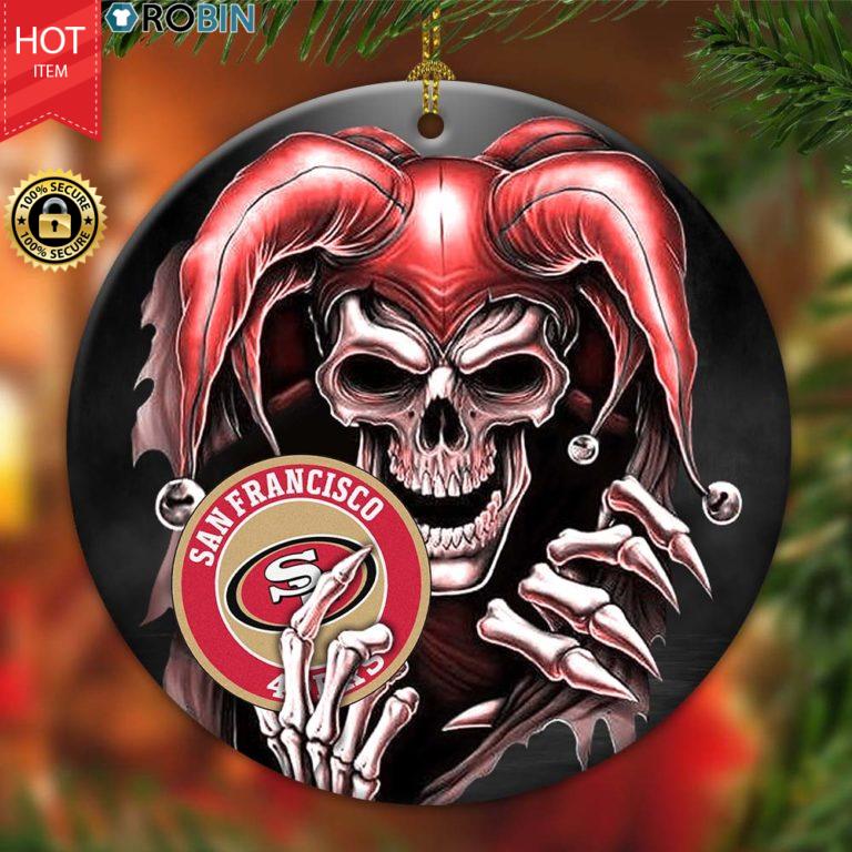 San Francisco 49ers Ornament NFL Skull Joker