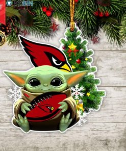 Baby Yoda Hug Arizona Cardinals Christmas Tree Ornament Baby Yoda Hug Arizona Cardinals Christmas Tree Ornament