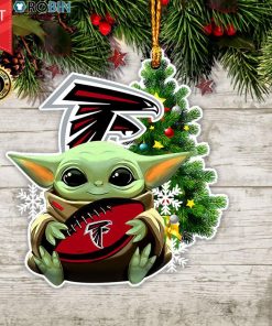 Baby Yoda Hug Atlanta Falcons Christmas Tree Ornament Baby Yoda Hug Atlanta Falcons Christmas Tree Ornament