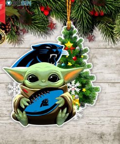 Baby Yoda Hug Carolina Panthers Christmas Tree Ornament Baby Yoda Hug Carolina Panthers Christmas Tree Ornament