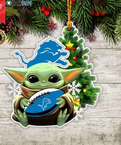 Baby Yoda Hug Detroit Lions Christmas Tree Ornament Baby Yoda Hug Detroit Lions Christmas Tree Ornament