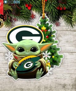 Baby Yoda Hug Green Bay Packers Christmas Tree Ornament Baby Yoda Hug Green Bay Packers Christmas Tree Ornament