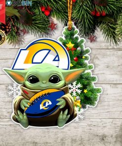 Baby Yoda Hug Los Angeles Rams Christmas Tree Ornament Baby Yoda Hug Los Angeles Rams Christmas Tree Ornament