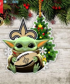 Baby Yoda Hug New Orleans Saints Christmas Tree Ornament Baby Yoda Hug New Orleans Saints Christmas Tree Ornament