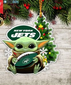 Baby Yoda Hug New York Jets Christmas Tree Ornament Baby Yoda Hug New York Jets Christmas Tree Ornament