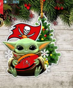 Baby Yoda Hug Tampa Bay Buccaneers Flag Christmas Tree Ornament Baby Yoda Hug Tampa Bay Buccaneers Flag Christmas Tree Ornament