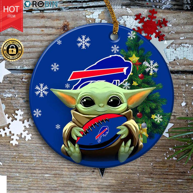 Buffalo Bills Baby Yoda Ceramic Ornament
