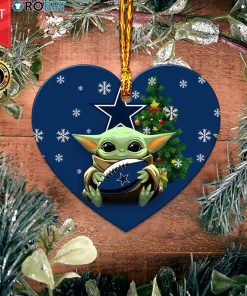 Dallas Cowboy Baby Yoda Ceramic Ornament