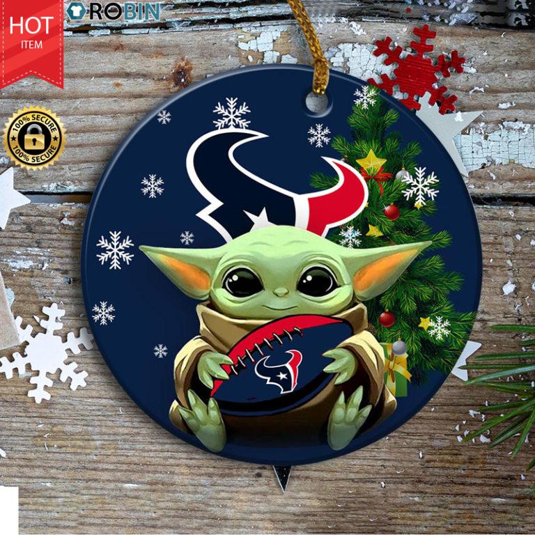 Houston Texans Baby Yoda Ceramic Ornament