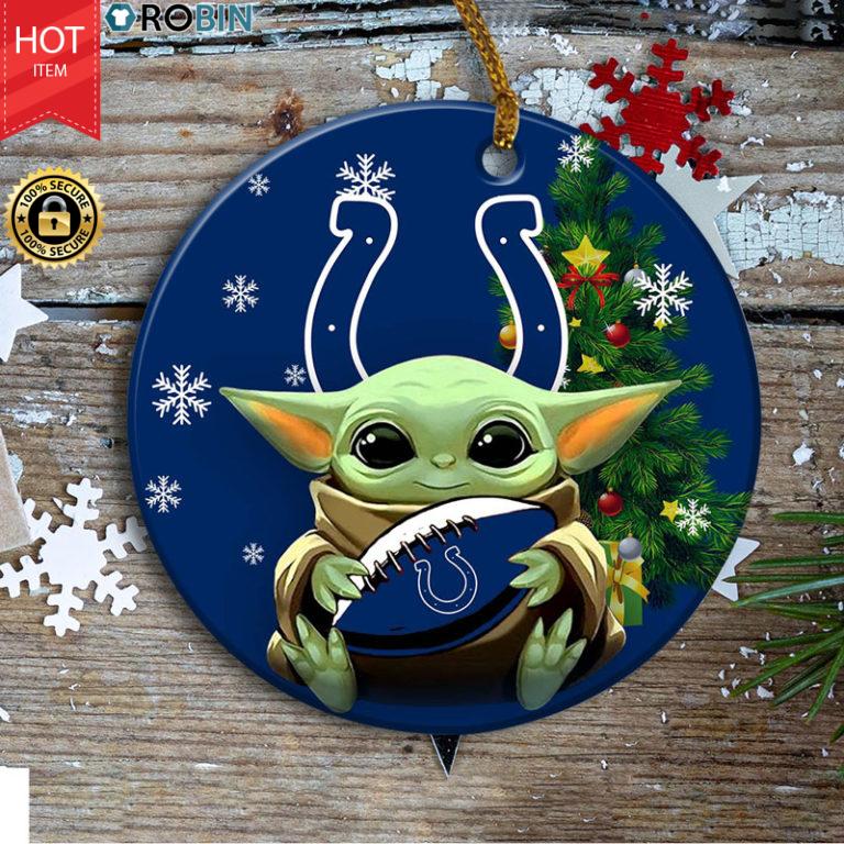 Indianapolis Colts Baby Yoda Ceramic Ornament