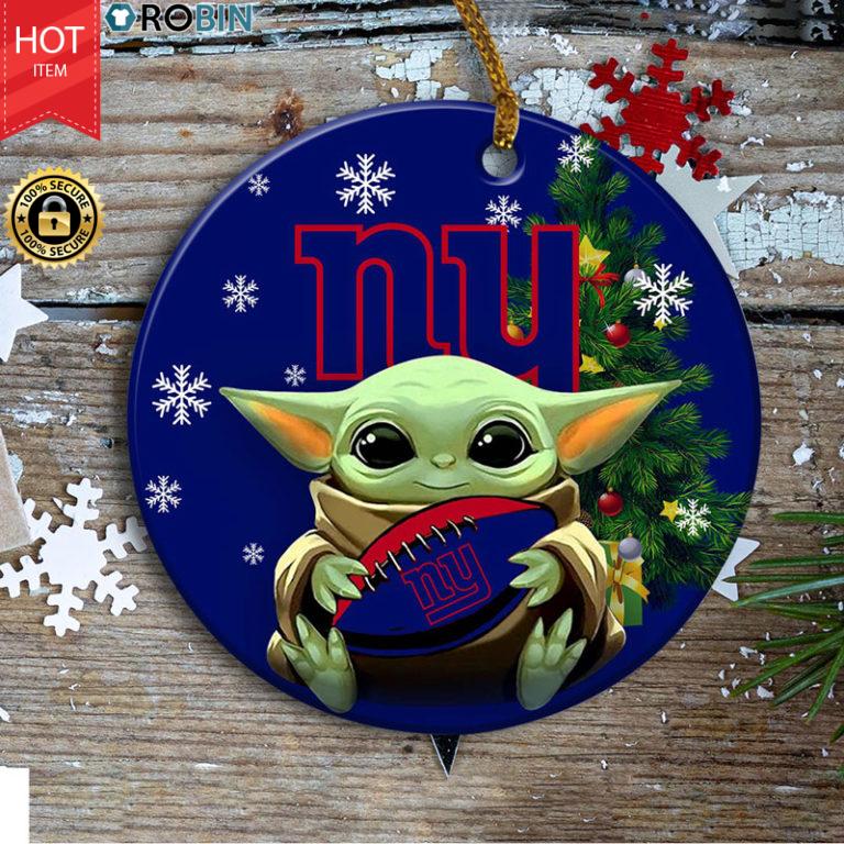 New York Giants Baby Yoda Ceramic Ornament