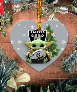 Oakland Raiders Baby Yoda Ceramic Ornament Oakland Raiders Baby Yoda Ceramic Ornament