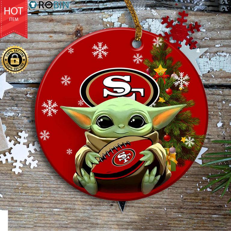 San Francisco 49ers Baby Yoda Ceramic Ornament