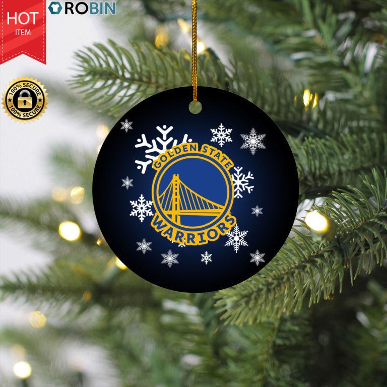 Golden State Warriors Merry Christmas Circle Ornament