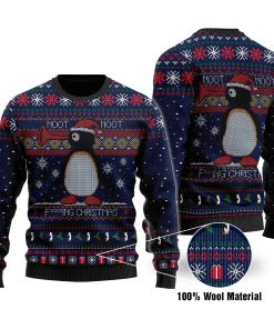 Happy Penguin 3D Printed 100% Wool Material Christmas Sweater