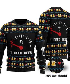 I Need Beer Full Printed Christmas Wool Sweater