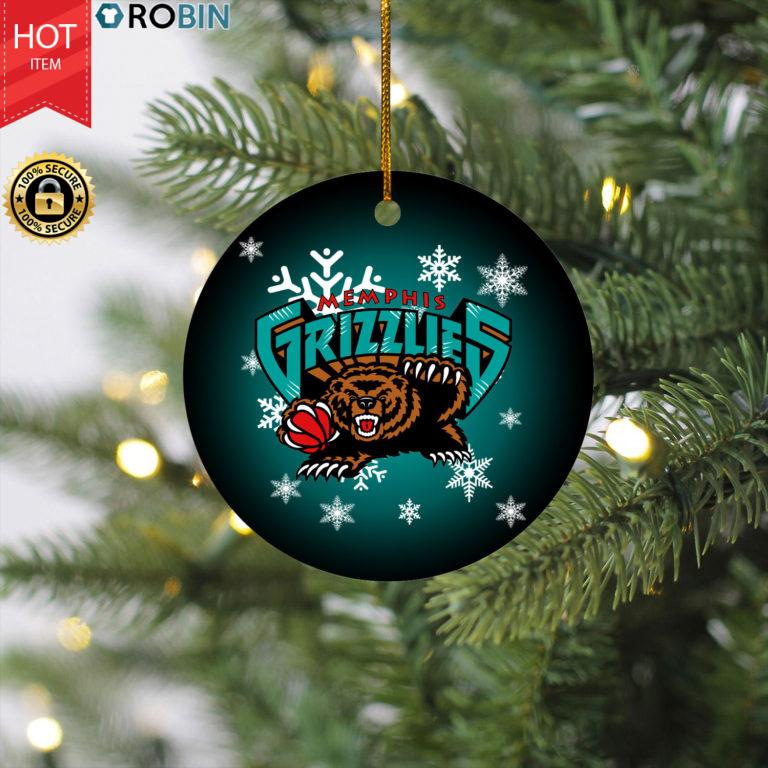 Memphis Grizzlies Merry Christmas Circle Ornament