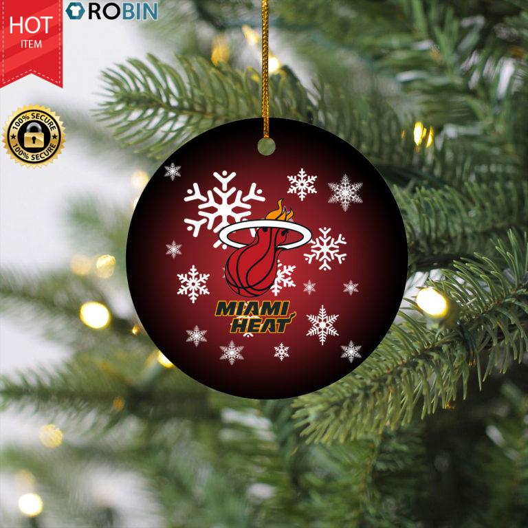 Miami Heat Merry Christmas Circle Ornament