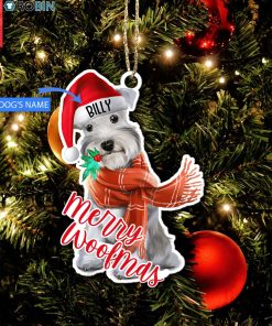 Personalized Miniature Schnauzer Merry Woofmas Christmas Ornament