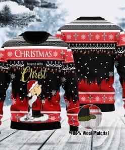 Christmas Begins With Christ Woolen Sweater