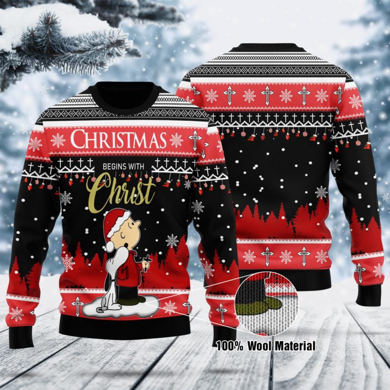 Christmas Begins With Christ Woolen Sweater
