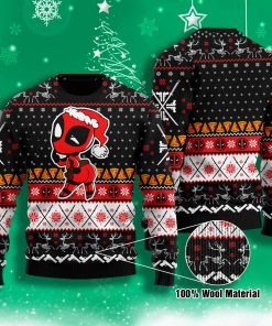 Deadpool Merry Kissmyass Ugly Christmas Wool Sweater
