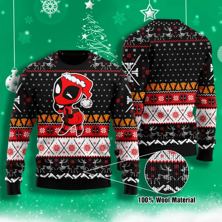 Deadpool Merry Kissmyass Ugly Christmas Wool Sweater