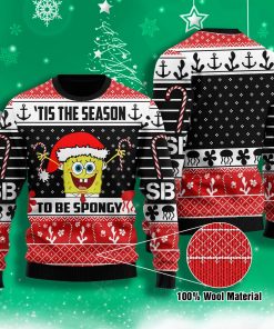 Spongy Tis The Season To Be Spogy Ugly Christmas Wool Sweater