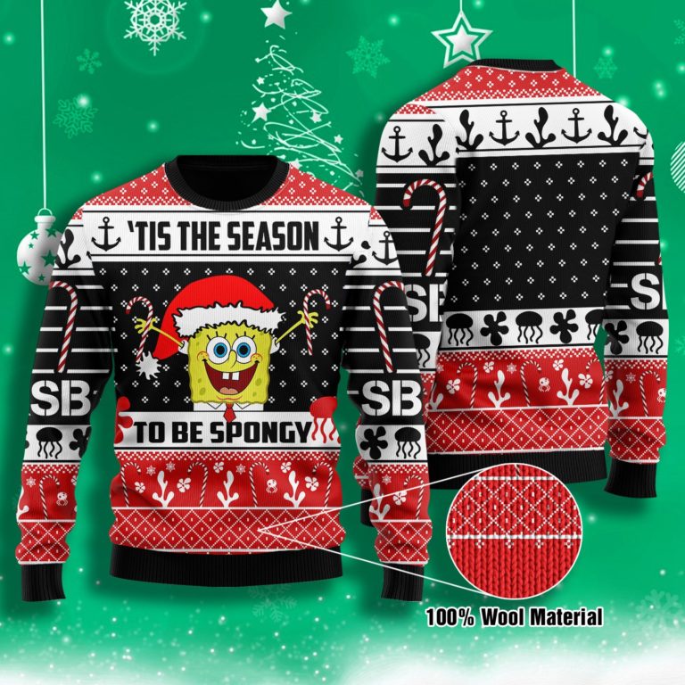 Spongy Tis The Season To Be Spogy Ugly Christmas Wool Sweater
