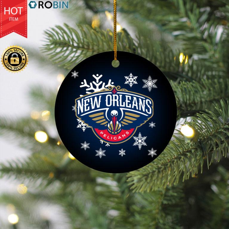 New Orleans Pelicans Merry Christmas Circle Ornament