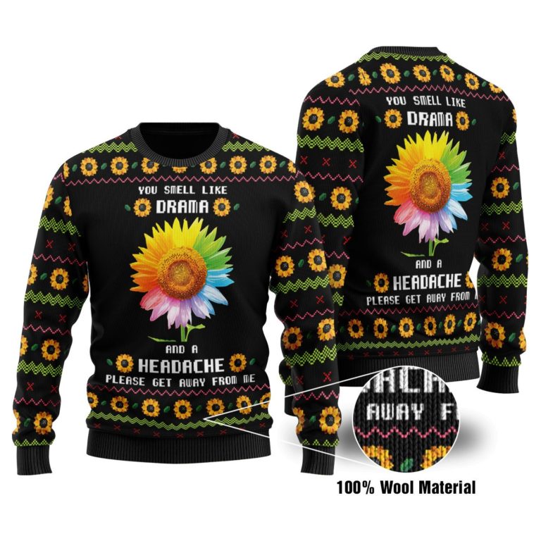 Please Get Away From Me Full Printed Christmas Wool Sweater