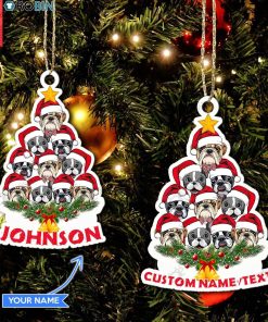 Personalized Bulldog Tree Merry Woofmas Christmas Ornament