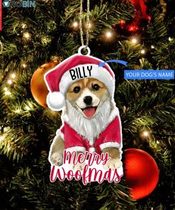 Personalized Corgi Merry Woofmas Christmas Ornament Personalized Corgi Merry Woofmas Christmas Ornament