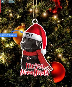 Personalized Labrador Merry Woofmas Christmas Ornament Personalized Labrador Merry Woofmas Christmas Ornament