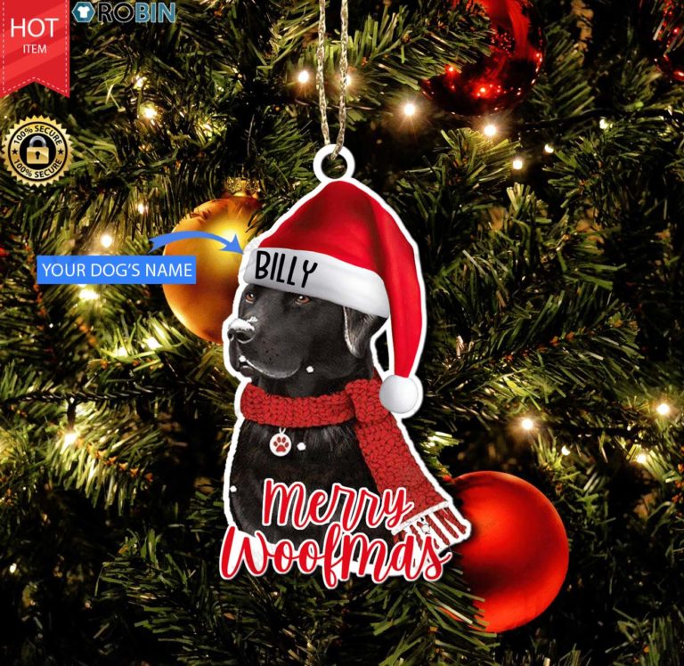 Personalized Labrador Merry Woofmas Christmas Ornament