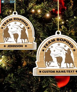 Personalized Team Roping Christmas Ornament