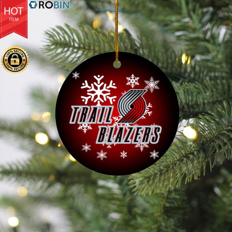 Portland Trail Blazers Merry Christmas Circle Ornament