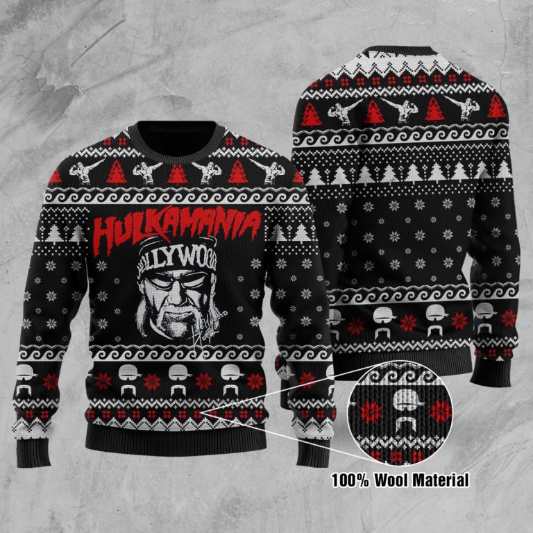 Hulkamania Full Printed Christmas Wool Sweater