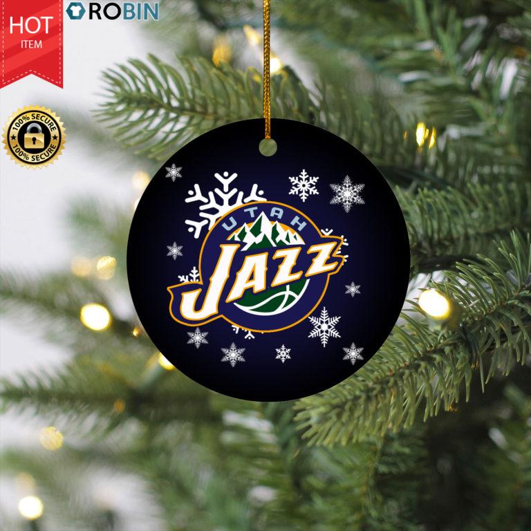 Utah Jazz Merry Christmas Circle Ornament