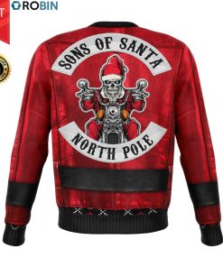 Skull Sons Of Santa North Pole Christmas 3D Allover Printed Wool Sweater Skull Sons Of Santa North Pole Christmas 3D Allover Printed Wool Sweater