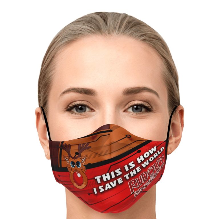 This Is How I Save The World Rudolph The Red-Nosed Reindeer Face Mask With PM2.5 Filters