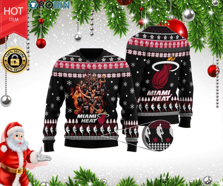 Miami Heat Basketball Team Woolen Christmas Sweater