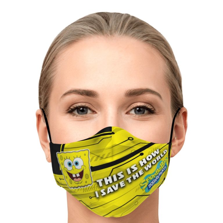 This Is How I Save The World SpongeBob SquarePants Face Mask With PM2.5 Filters
